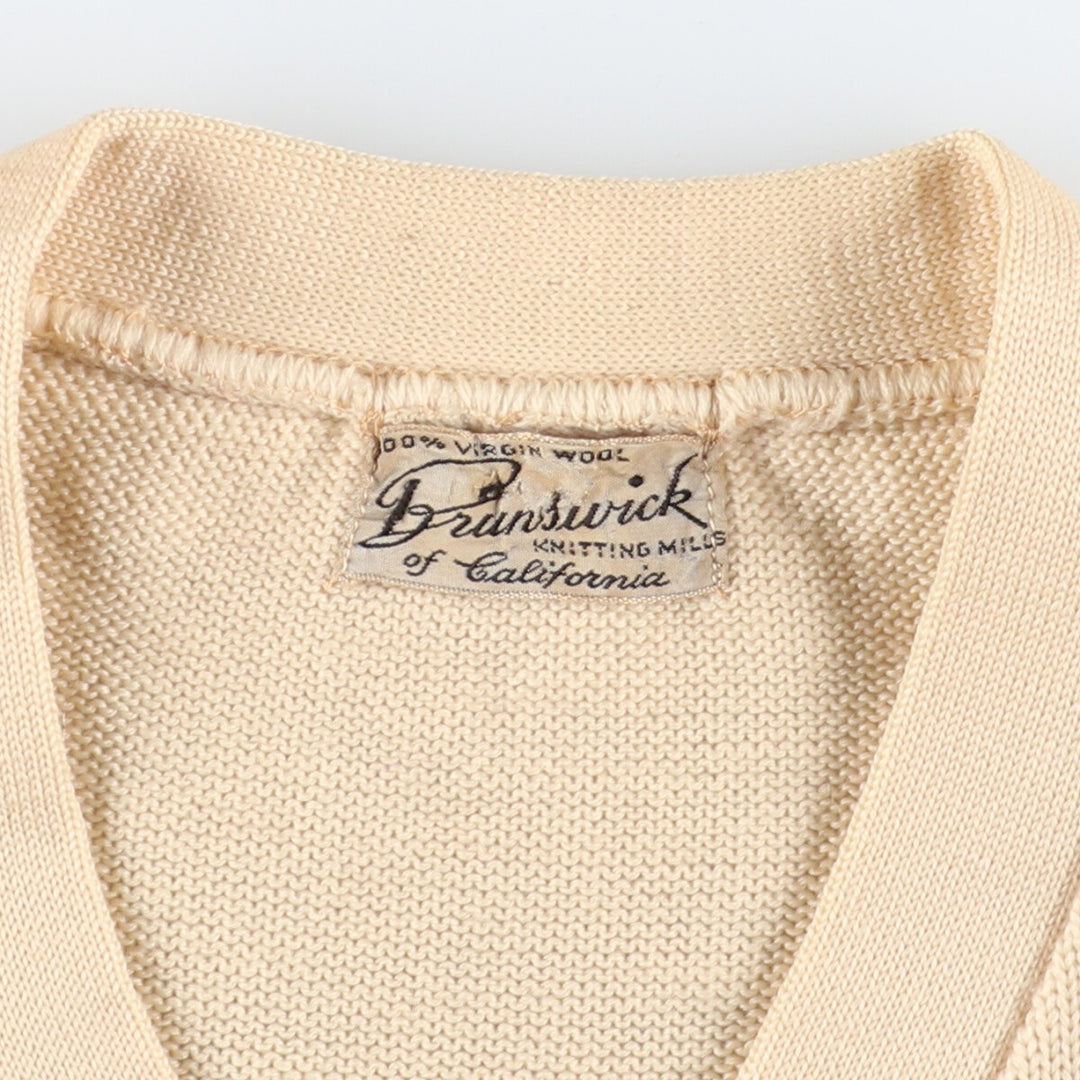 40s-50'S Burnswick V-neck lettered knit sweater, women's, medium, vintage / eaa395811