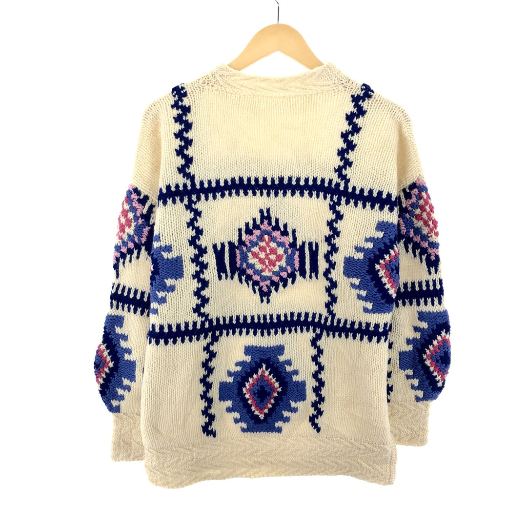 All-over print wool knit sweater, ladies' XL /eaa395900