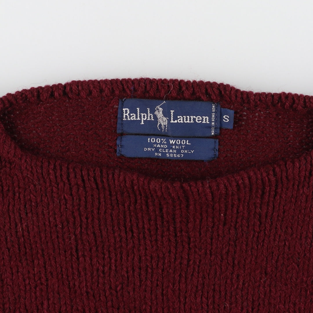 90'S Ralph Lauren all-over bird print boat neck wool knit sweater women's S vintage / eaa395907