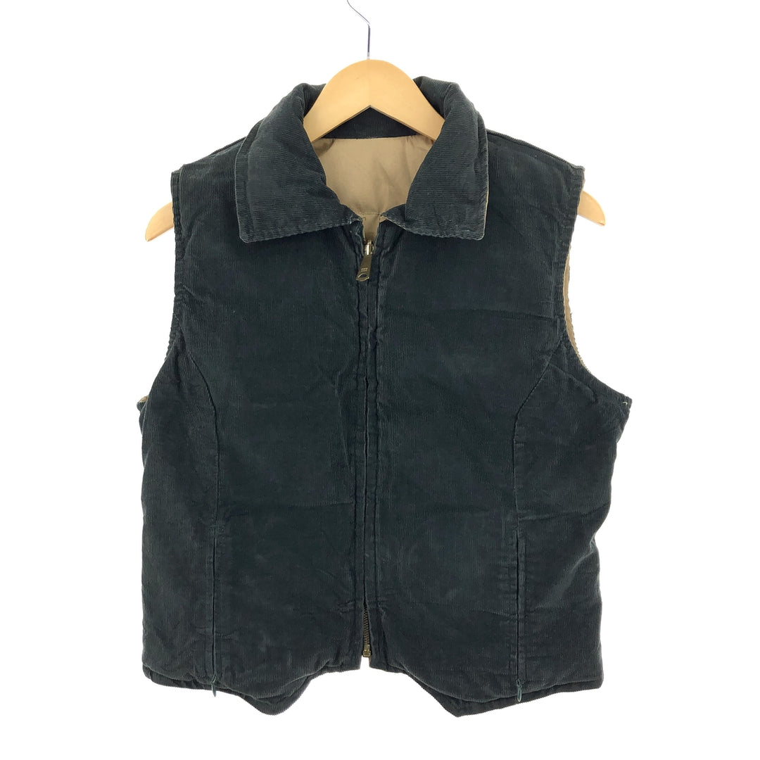 70s~80'S Eddie Bauer Collared Reversible Corduroy Down Vest Men's M Vintage /eaa395919