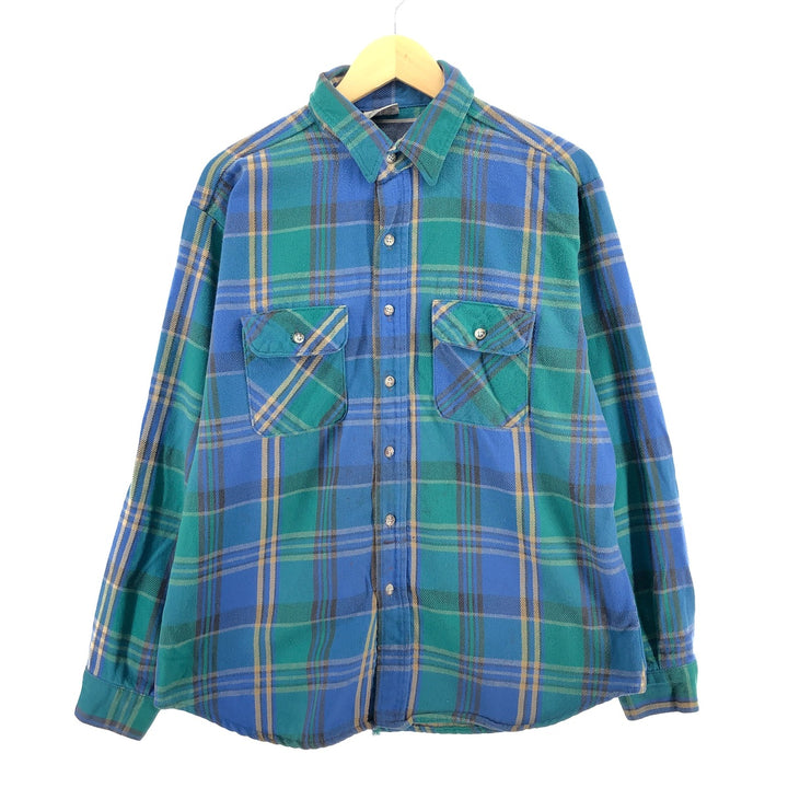 90'S Five Brother Long Sleeve Flannel Check Shirt Men's XL Vintage /eaa396236