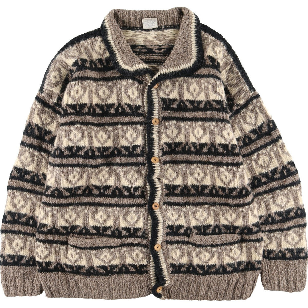 ALMA all-over print wool knit cardigan, men's XXL /eaa396300