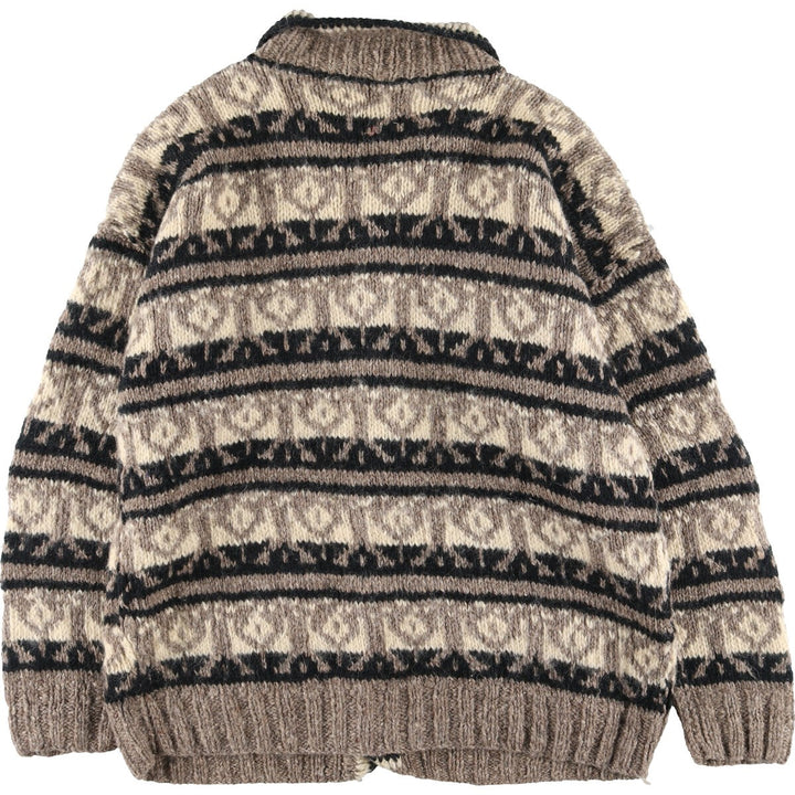 ALMA all-over print wool knit cardigan, men's XXL /eaa396300