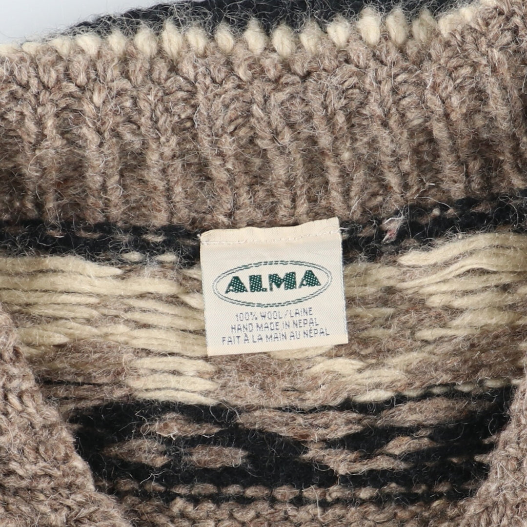 ALMA all-over print wool knit cardigan, men's XXL /eaa396300