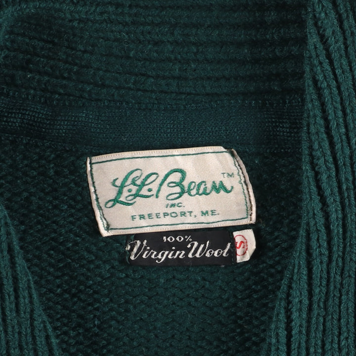 70'S LLBean Cursive Tag Shawl Collar Wool Knit Cardigan Men's S Vintage /eaa396339