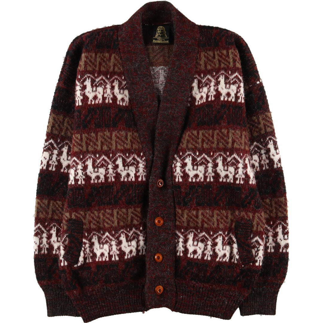 TEJIDOS RUMINAHUI All-over Pattern Ecuadorian Knit Cardigan Men's L /eaa396365