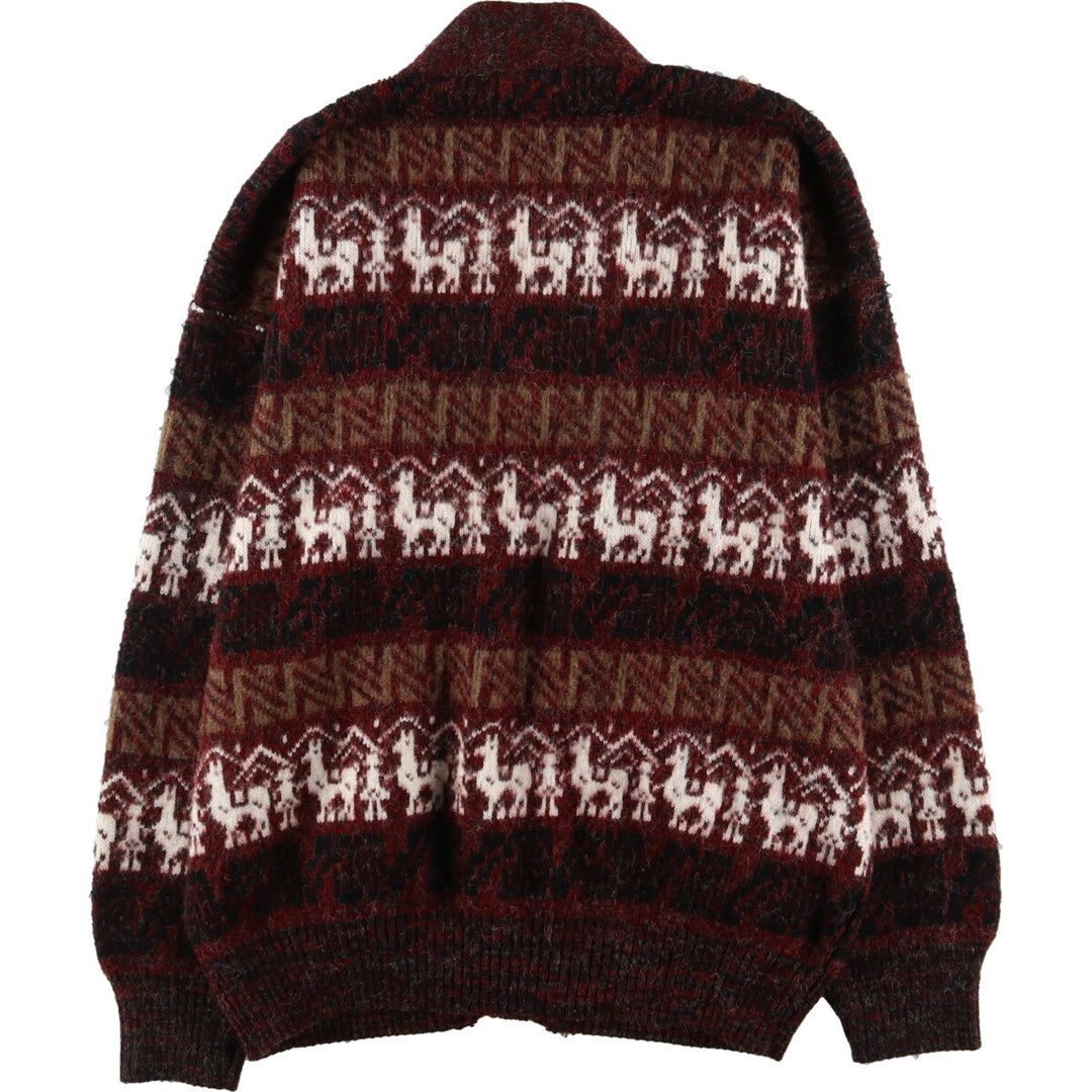 TEJIDOS RUMINAHUI All-over Pattern Ecuadorian Knit Cardigan Men's L /eaa396365