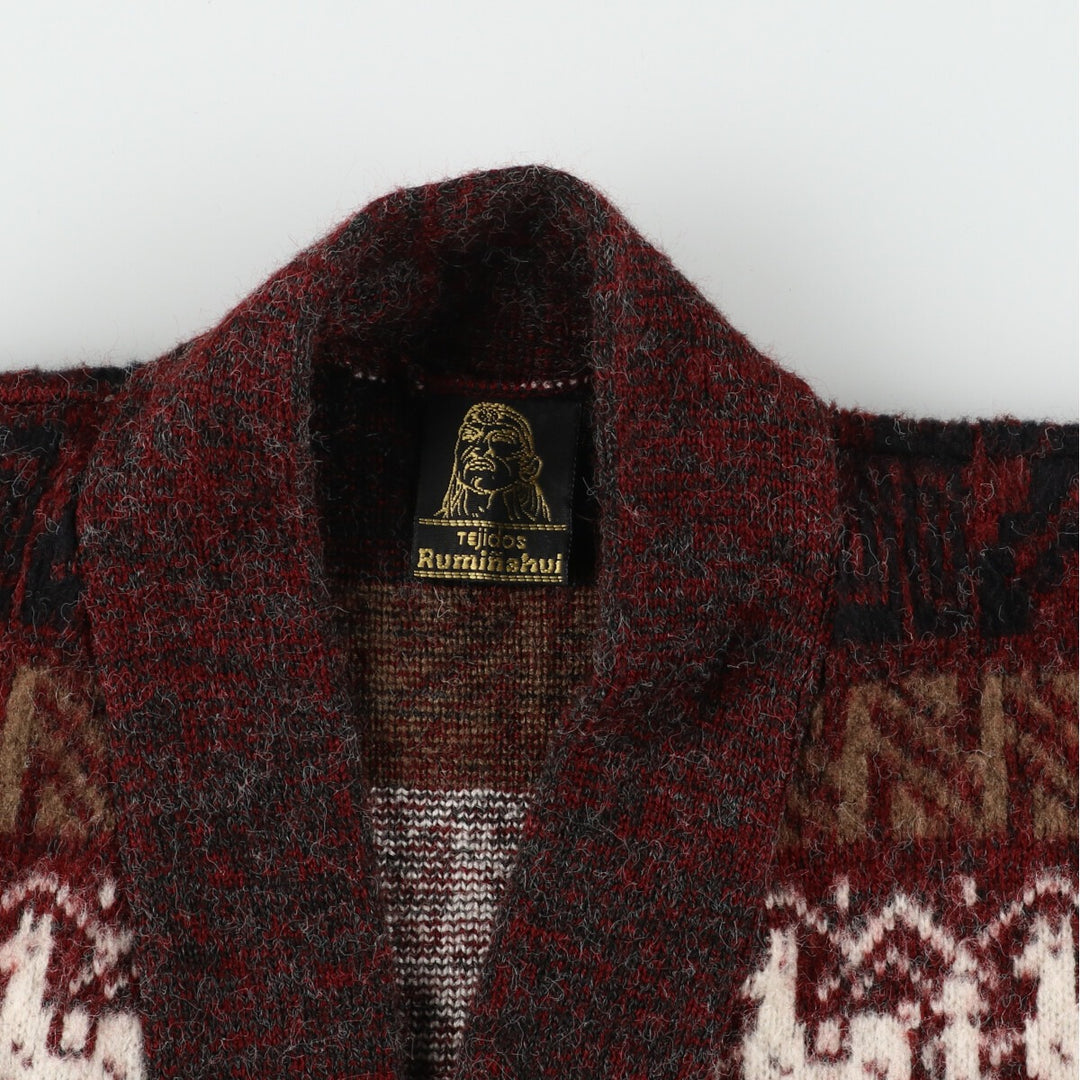 TEJIDOS RUMINAHUI All-over Pattern Ecuadorian Knit Cardigan Men's L /eaa396365