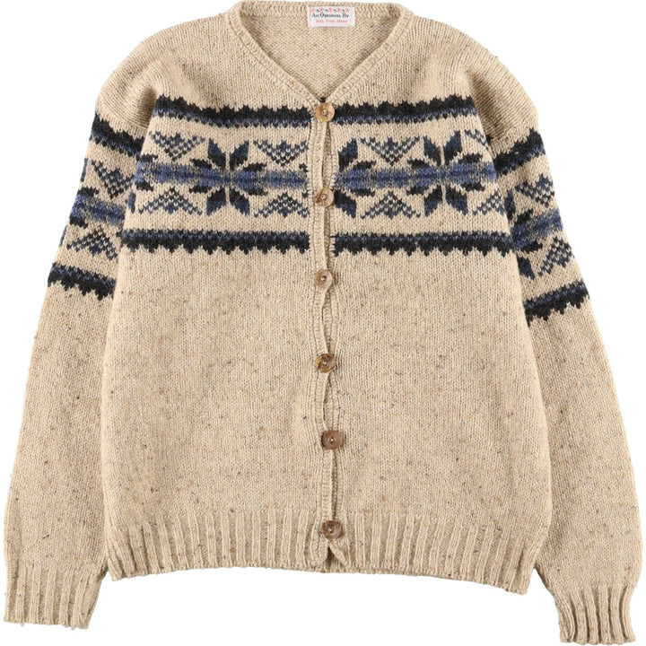 Beth From Maine All-over Snow Pattern Knit Cardigan Women's L /eaa396480