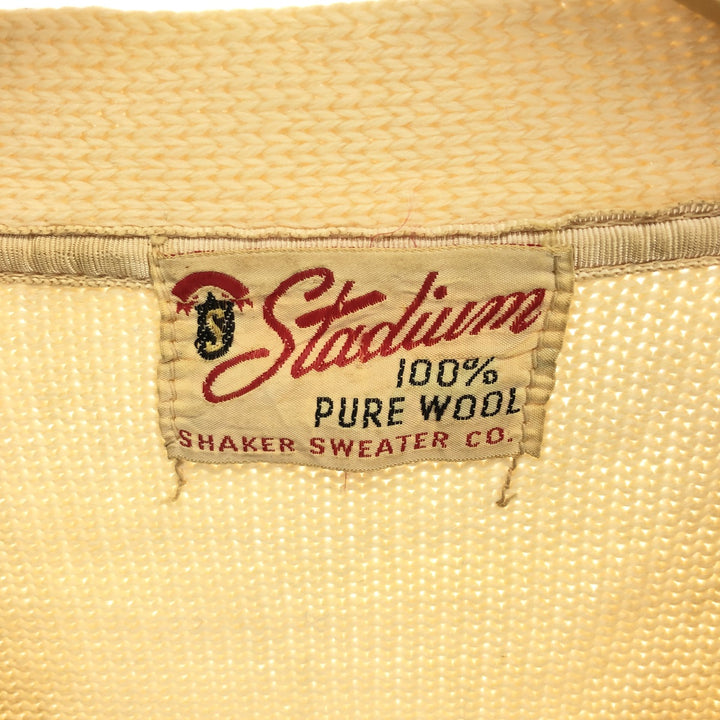 70'S Stadium wool lettered knit cardigan, men's M, vintage / eaa396565