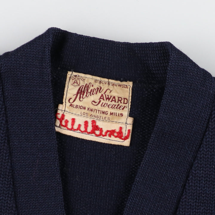 1940'S Allion AWARD Wool Lettered Knit Cardigan Men's M Vintage / eaa396567