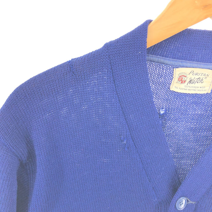 50'S Puritan NATCH Wool Lettered Knit Cardigan Men's M Vintage /eaa396572