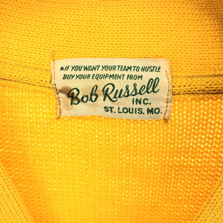 50s-60'S BOB RUSSELL wool lettered knit cardigan, men's M, vintage / eaa396597