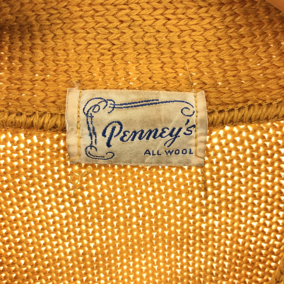 50'S Penny's Wool Lettered Knit Cardigan Women's M Vintage / eaa396674