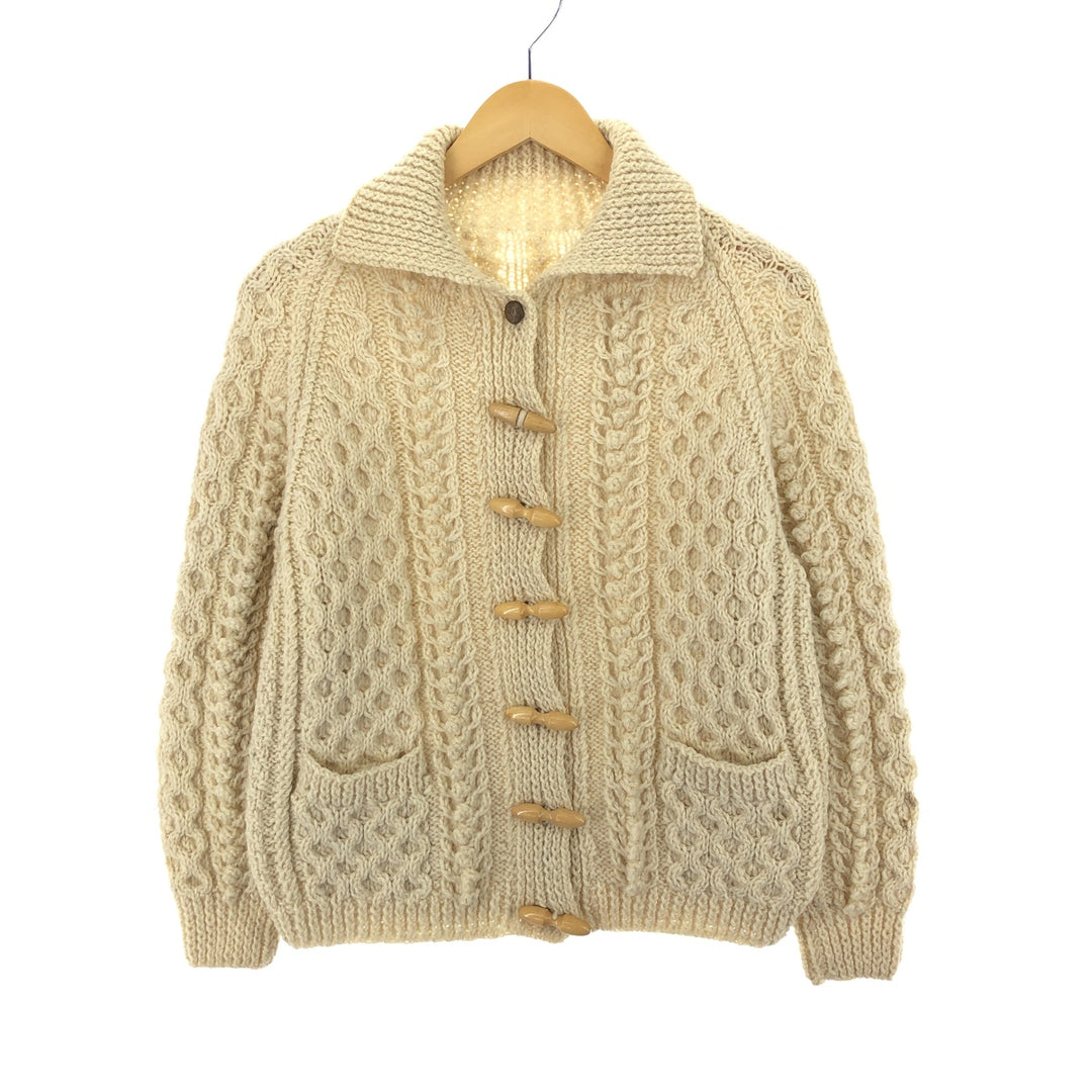 Fisherman Aran Knit Cardigan Women's M /eaa396769