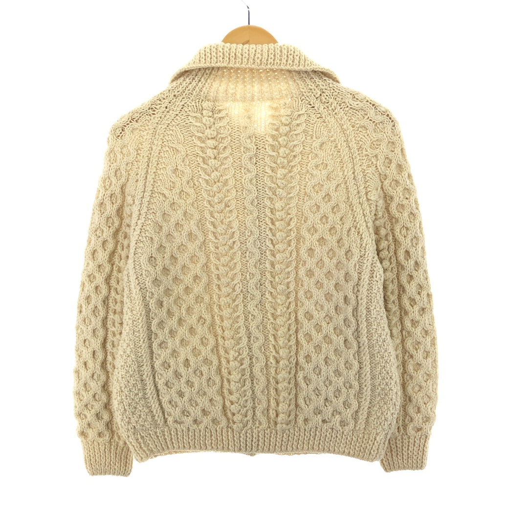 Fisherman Aran Knit Cardigan Women's M /eaa396769