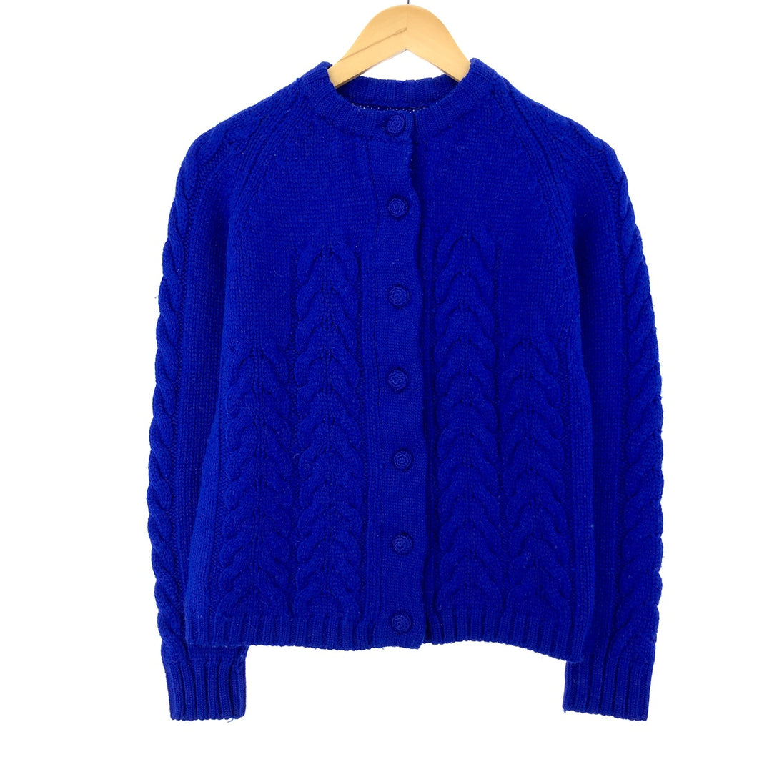 Cable knit wool knit cardigan for women M /eaa396772