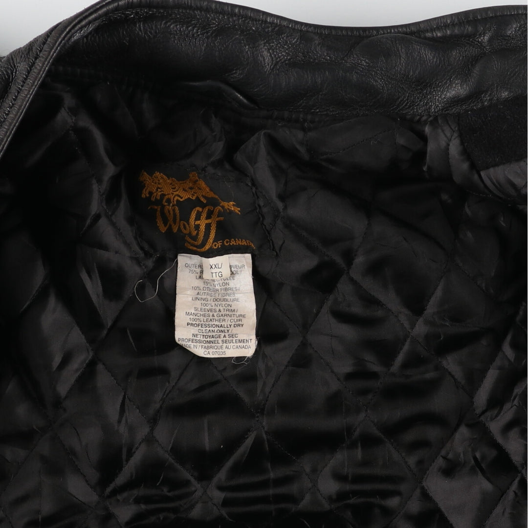 WOLFF OF CANADA Leather Sleeve Wool Varsity Jacket Award Jacket Varsity Jacket Made in Canada Men's XXL /eaa396982