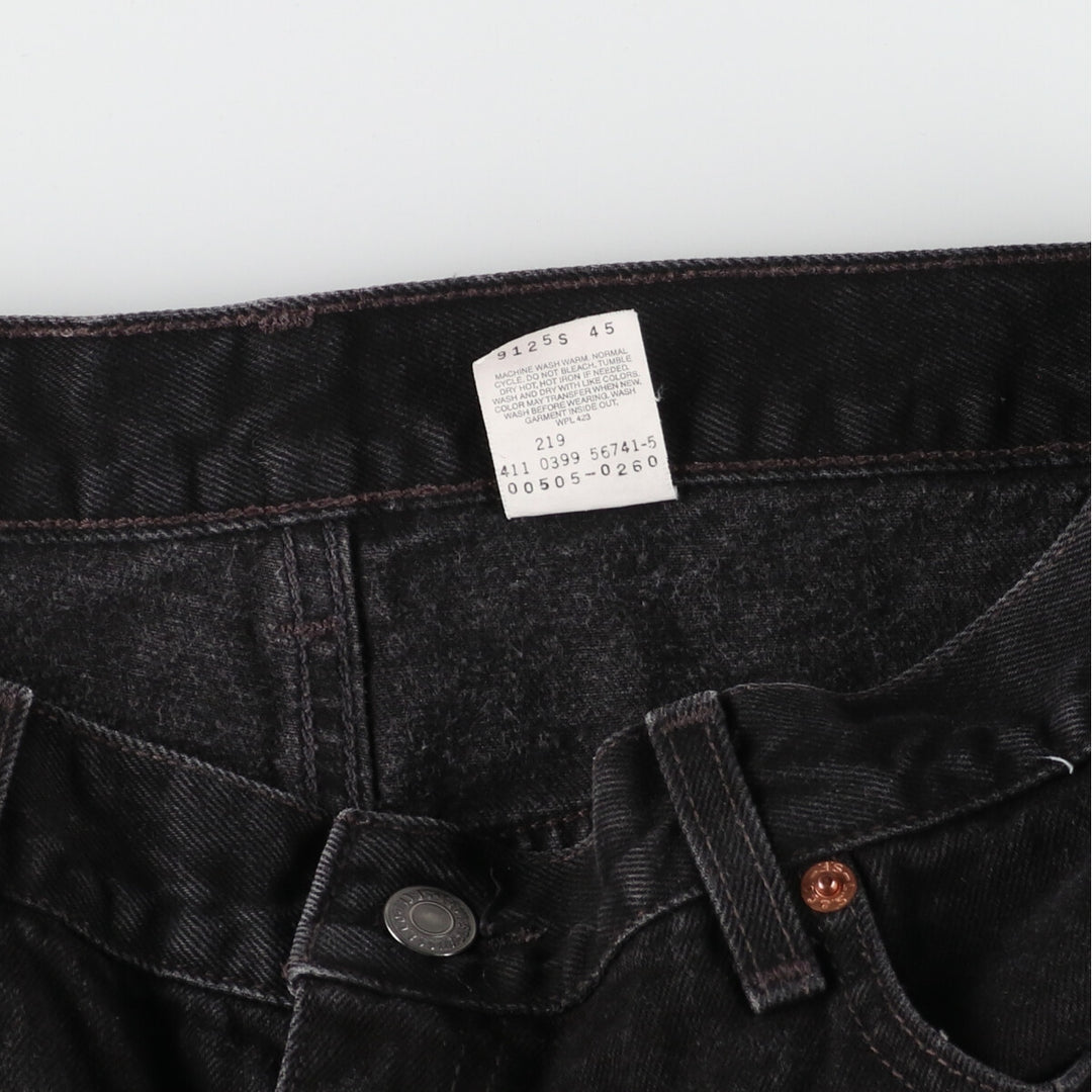 90'S Levi's 505 REGULAR FIT STRAIGHT LEG Black Denim Tapered Denim Pants Made in USA Men's w36 /eaa397398