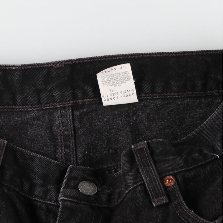 90'S Levi's 505 REGULAR FIT STRAIGHT LEG Black Denim Tapered Denim Pants Made in USA Men's w36 /eaa397398