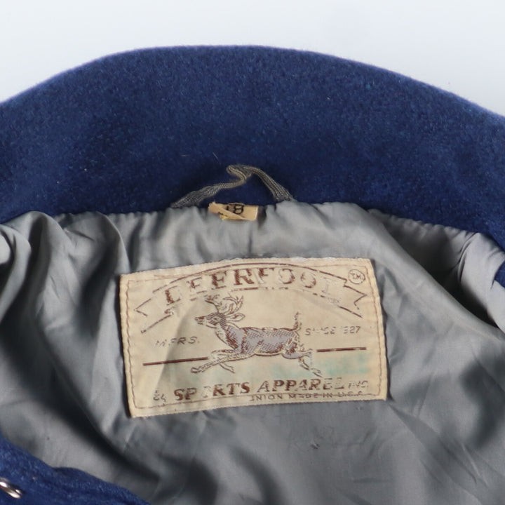 70'S DEERFOOT Collared Wool Varsity Jacket Award Jacket Made in USA Men's XL Vintage /eaa397447