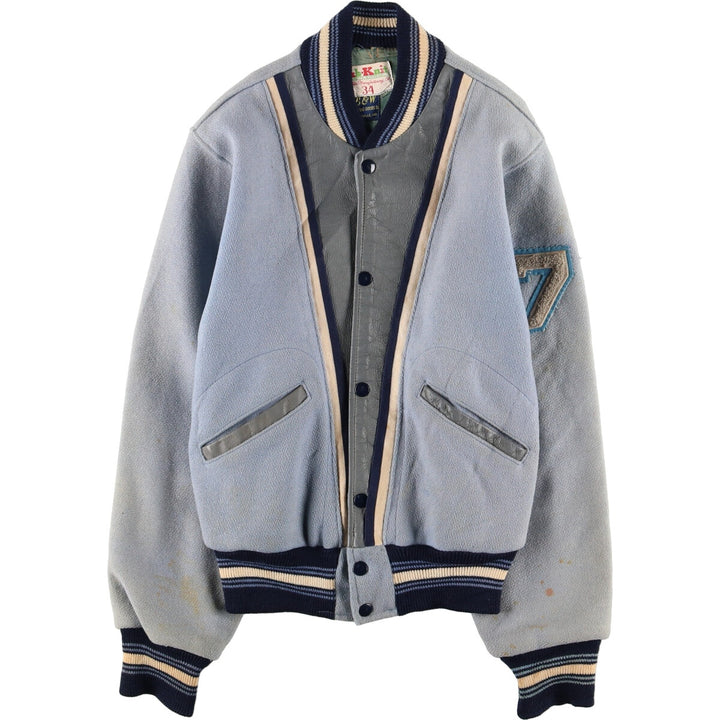 60'S FAB-KNIT Wool Stadium Jacket Award Jacket Varsity Jacket Men's XS Vintage /eaa397448
