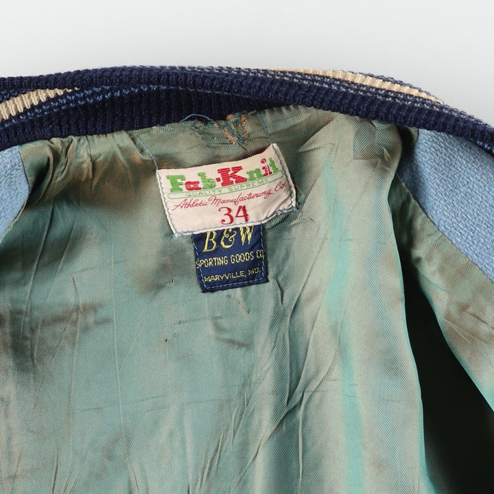 60'S FAB-KNIT Wool Stadium Jacket Award Jacket Varsity Jacket Men's XS Vintage /eaa397448