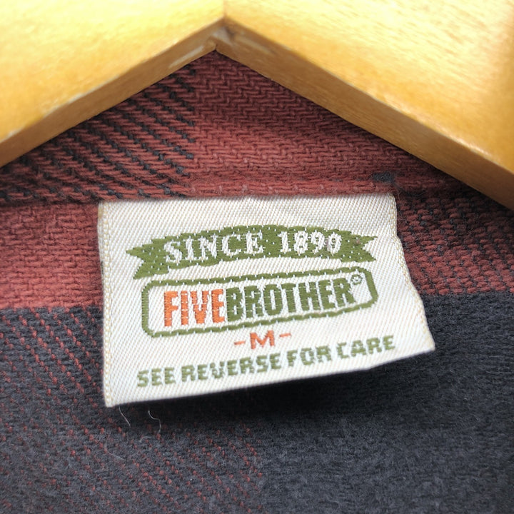 90'S Five Brother Buffalo Check Long Sleeve Heavy Flannel Check Shirt Men's M Vintage /eaa397457