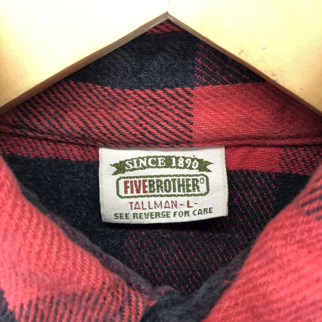 90'S Five Brother TALLMAN Buffalo Check Long Sleeve Heavy Flannel Check Shirt Men's L Vintage /eaa397460