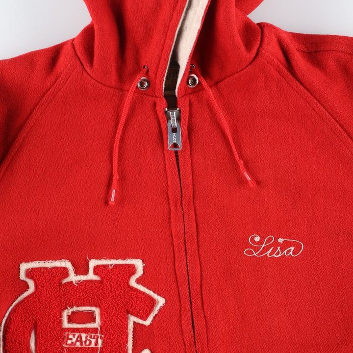 80'S HEWITT MFG Hooded Sailor Collar Wool Stadium Jacket Award Jacket Varsity Jacket Women's L /eaa397567