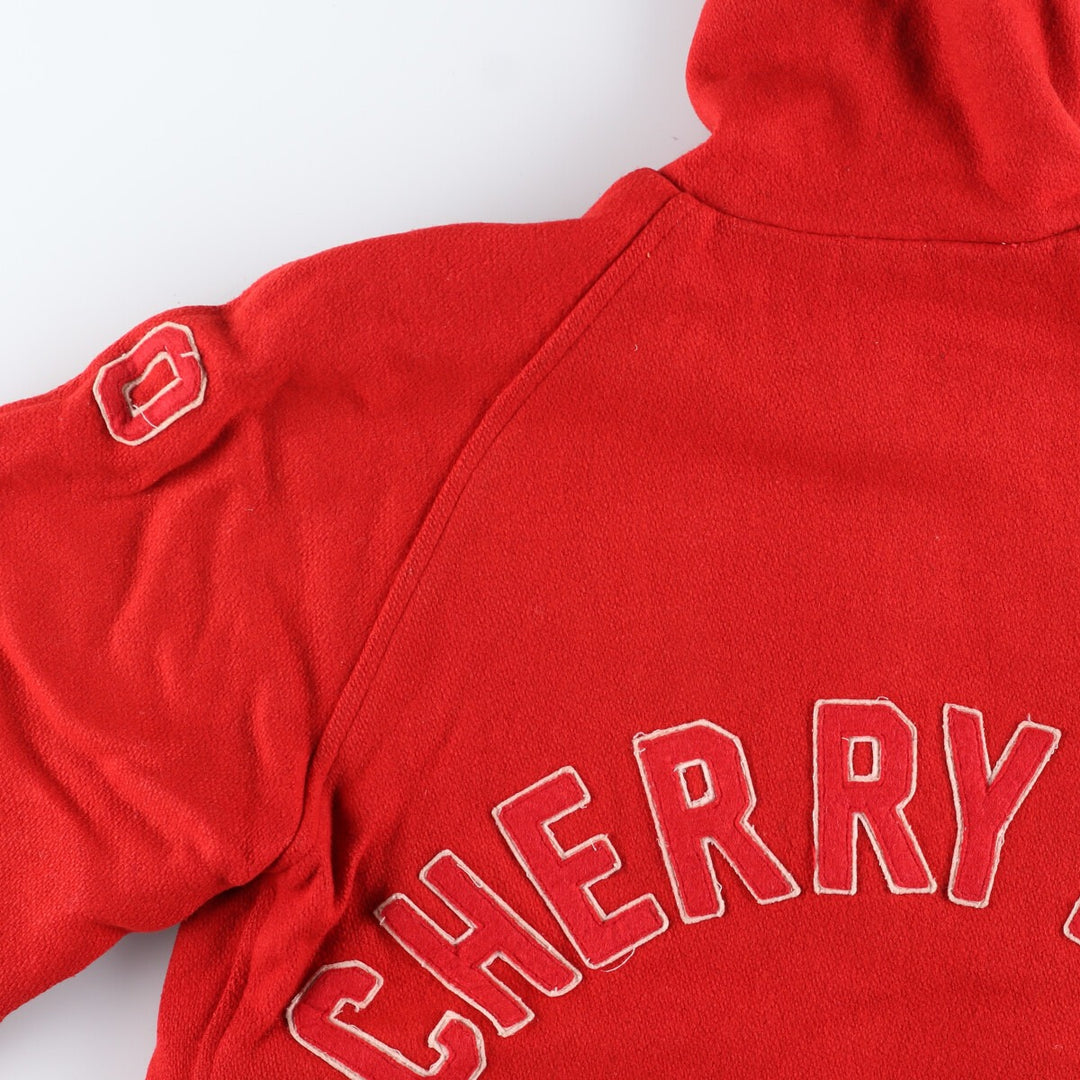 80'S HEWITT MFG Hooded Sailor Collar Wool Stadium Jacket Award Jacket Varsity Jacket Women's L /eaa397567