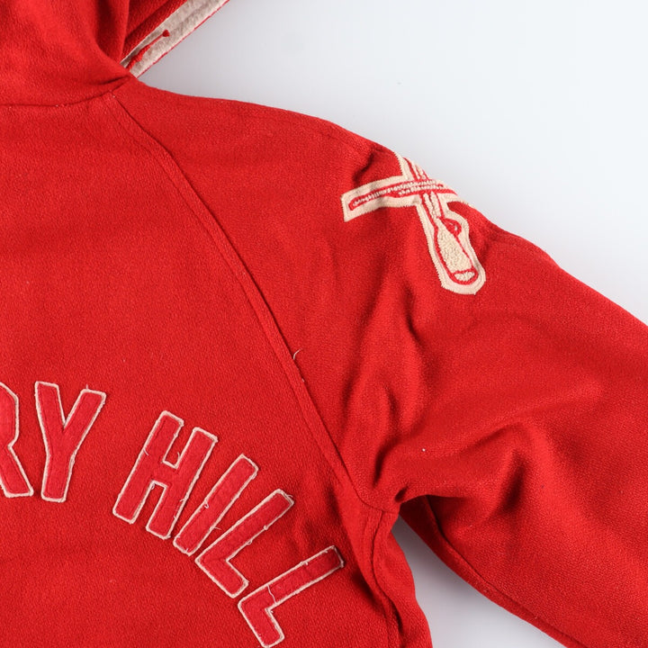 80'S HEWITT MFG Hooded Sailor Collar Wool Stadium Jacket Award Jacket Varsity Jacket Women's L /eaa397567