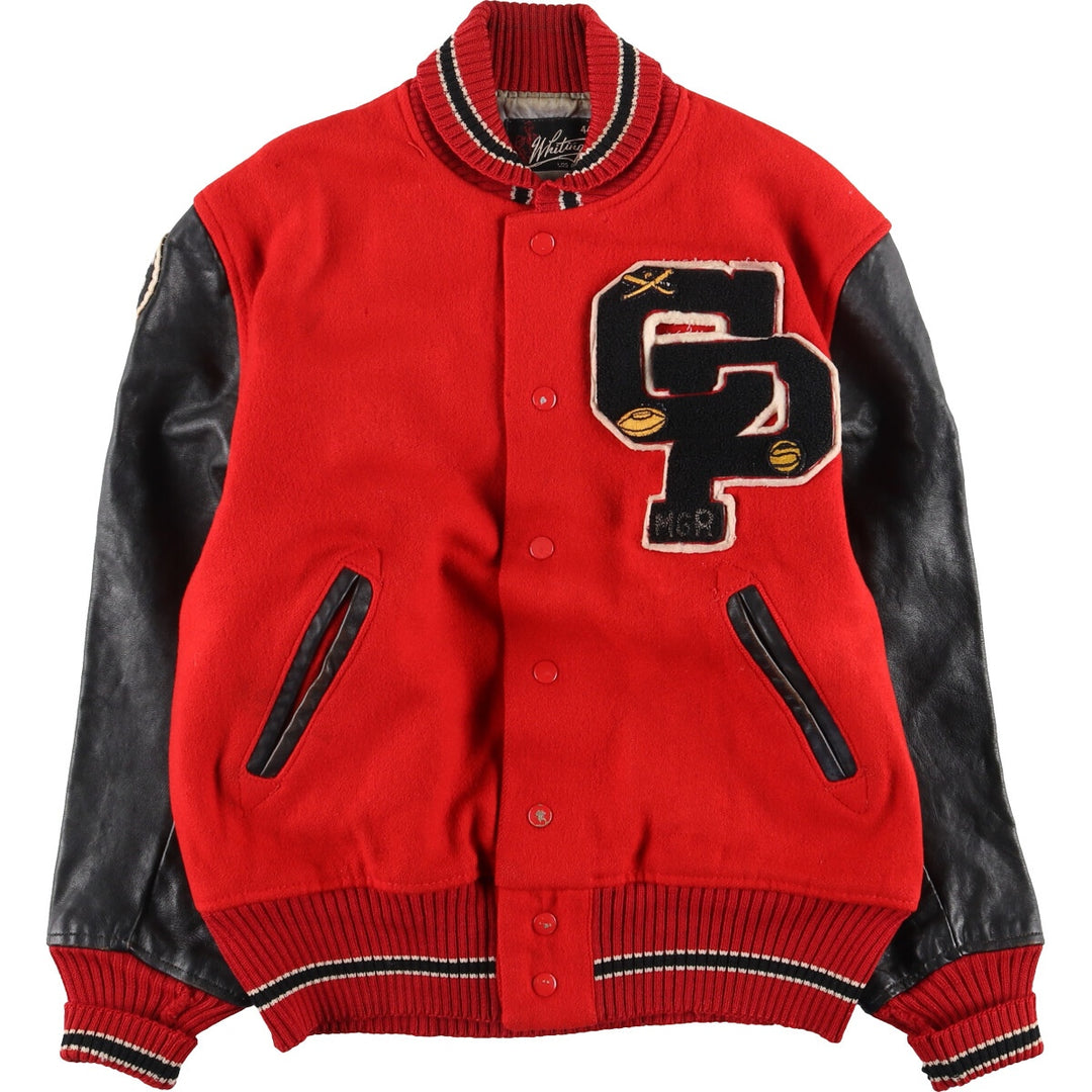 60'S Whiting Sleeve Leather Wool Stadium Jacket Award Jacket Varsity Jacket Men's L Vintage /eaa397568