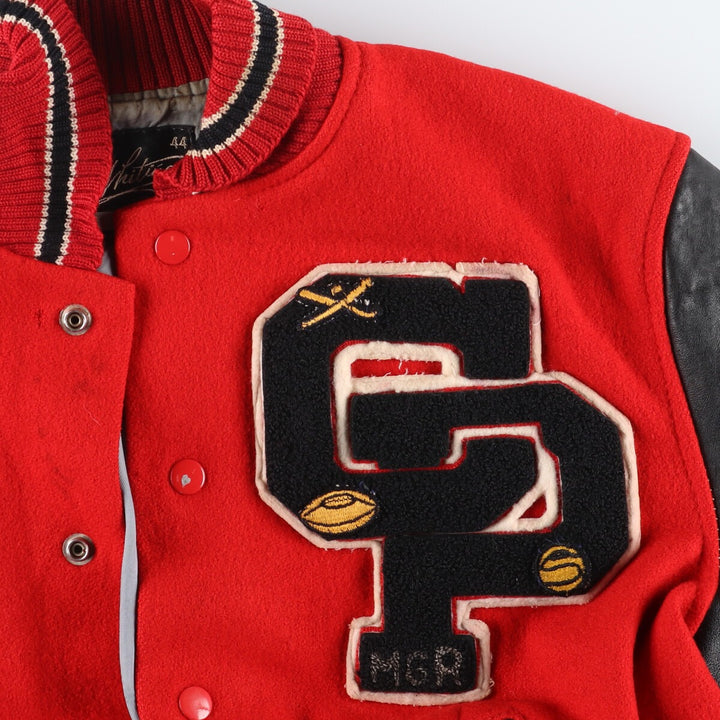 60'S Whiting Sleeve Leather Wool Stadium Jacket Award Jacket Varsity Jacket Men's L Vintage /eaa397568