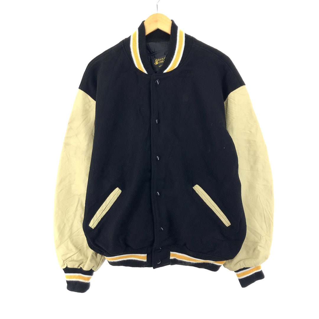 90'S ROCK CREEK ATHLETICS Wool Leather Sleeve Varsity Jacket Award Jacket Made in USA Men's XL /eaa397578
