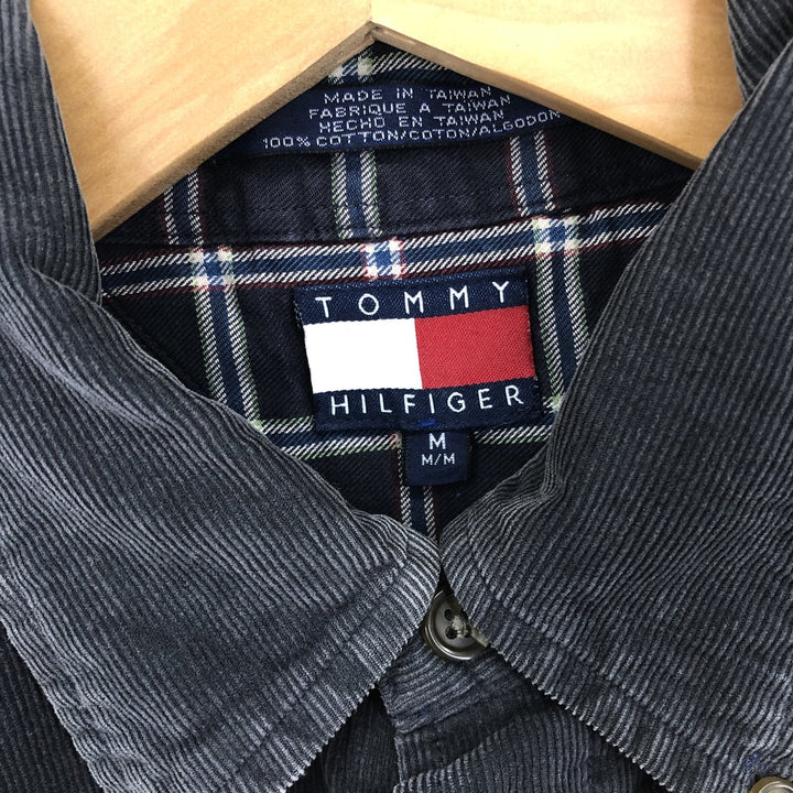 Tommy Hilfiger Check Pattern Long Sleeve Button Down Corduroy Shirt Men's M /eaa397770