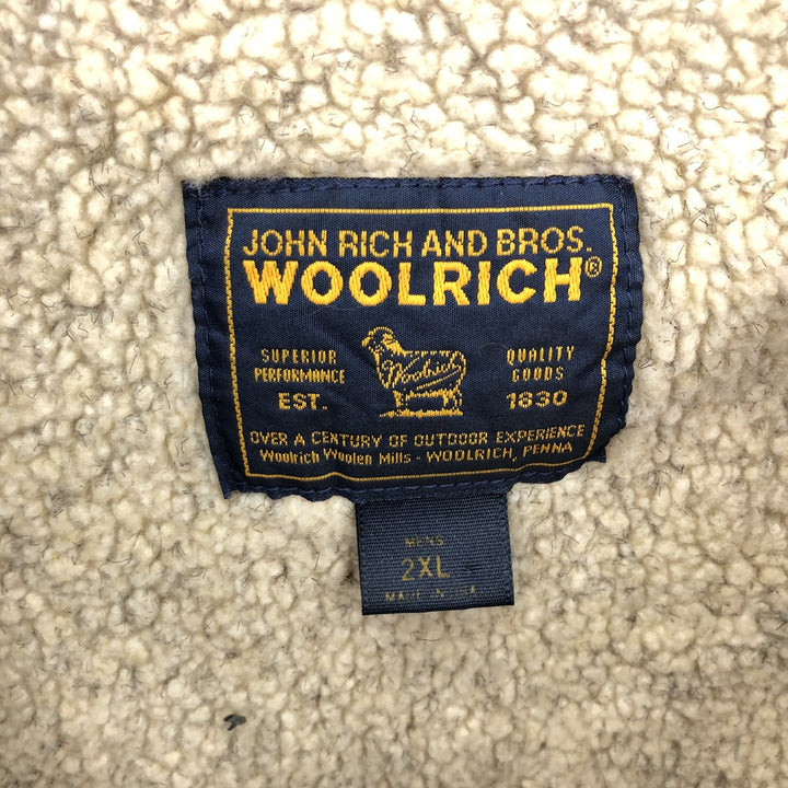 90'S WOOLRICH Check Pattern Wool Boa Vest Made in USA Men's XXL Vintage /eaa397843