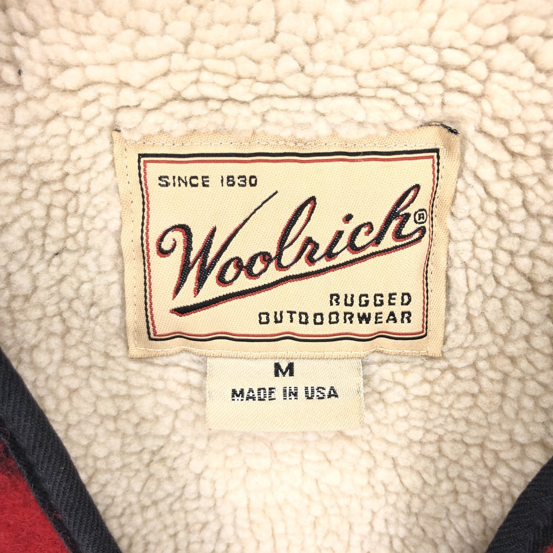 WOOLRICH Check Pattern Wool Boa Vest Made in USA Men's M /eaa397847