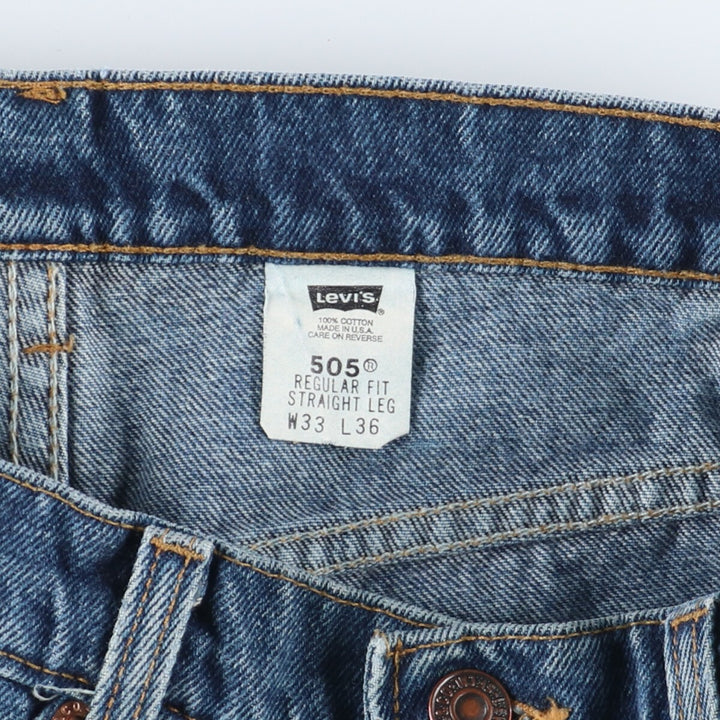 90'S Levi's 505 REGULAR FIT STRAIGHT LEG tapered denim pants made in USA men's w33 vintage /eaa397937