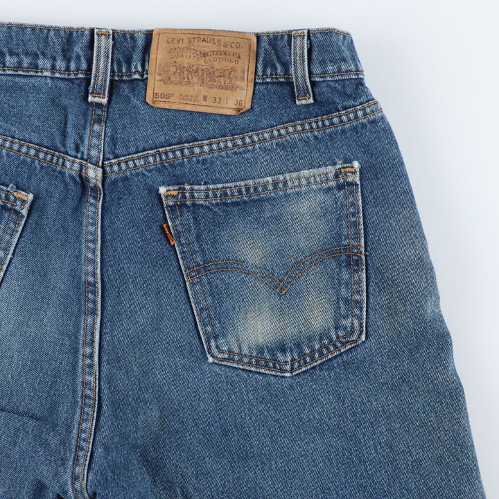 90'S Levi's 505 REGULAR FIT STRAIGHT LEG tapered denim pants made in USA men's w33 vintage /eaa397937