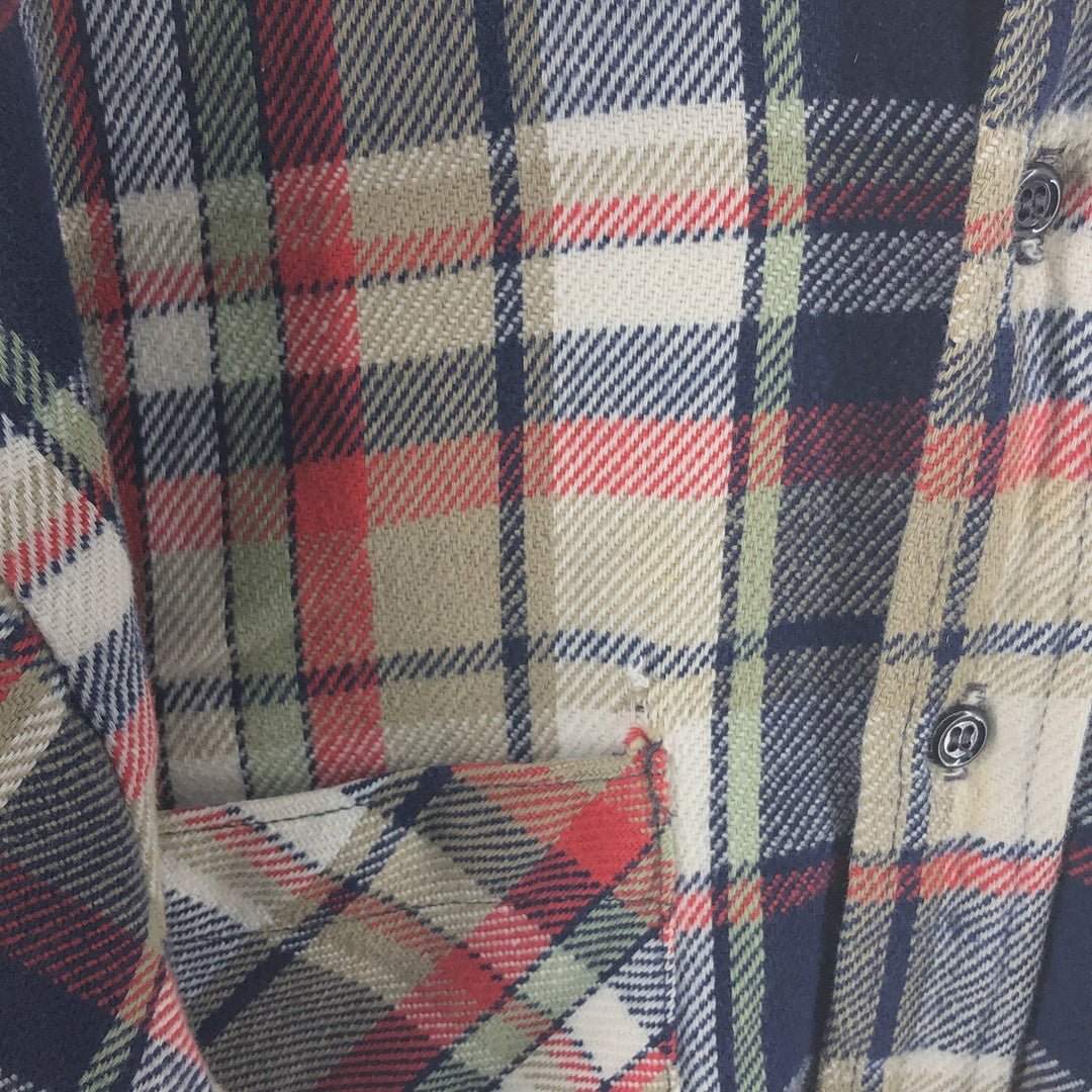 90'S Sears Sportswear Long Sleeve Flannel Check Shirt Made in USA Men's L Vintage /eaa397981