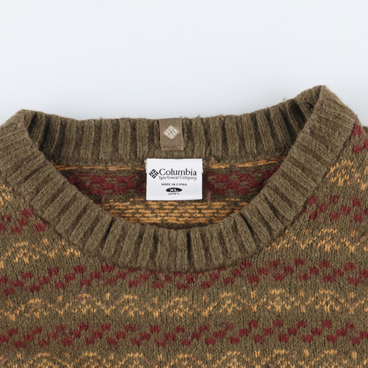 Columbia All-over Print Cotton Knit Sweater Men's XL /eaa398047