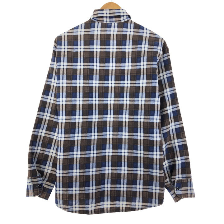 70'S Sears quilted long sleeve flannel check shirt, men's size M, vintage / eaa398101