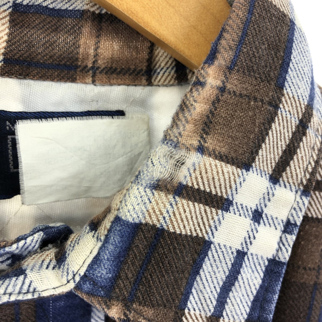 70'S Sears quilted long sleeve flannel check shirt, men's size M, vintage / eaa398101