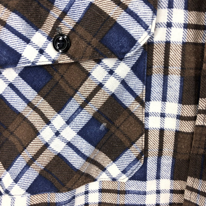 70'S Sears quilted long sleeve flannel check shirt, men's size M, vintage / eaa398101