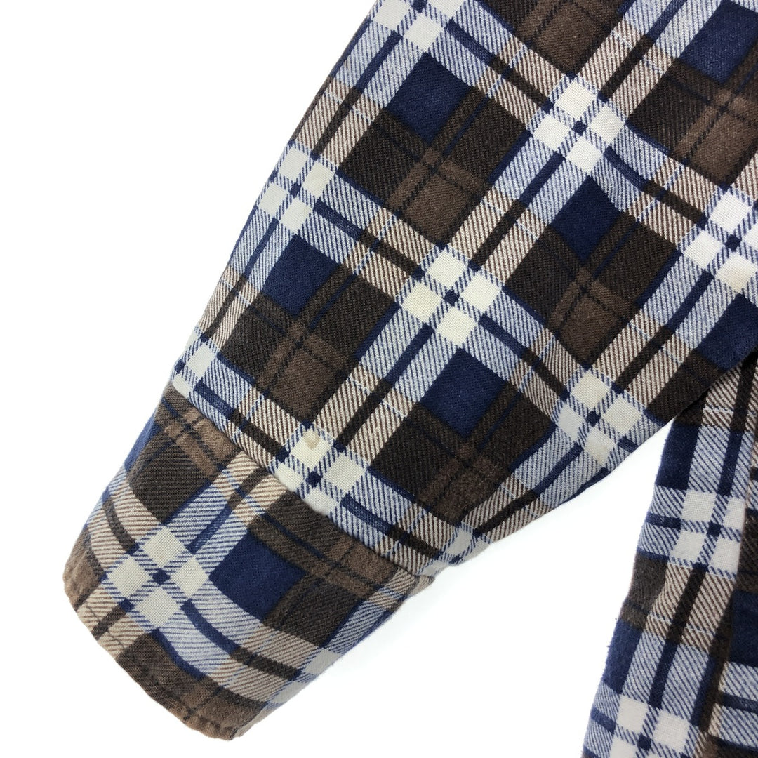 70'S Sears quilted long sleeve flannel check shirt, men's size M, vintage / eaa398101