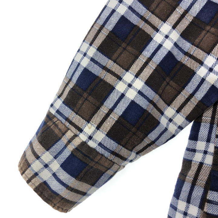 70'S Sears quilted long sleeve flannel check shirt, men's size M, vintage / eaa398101