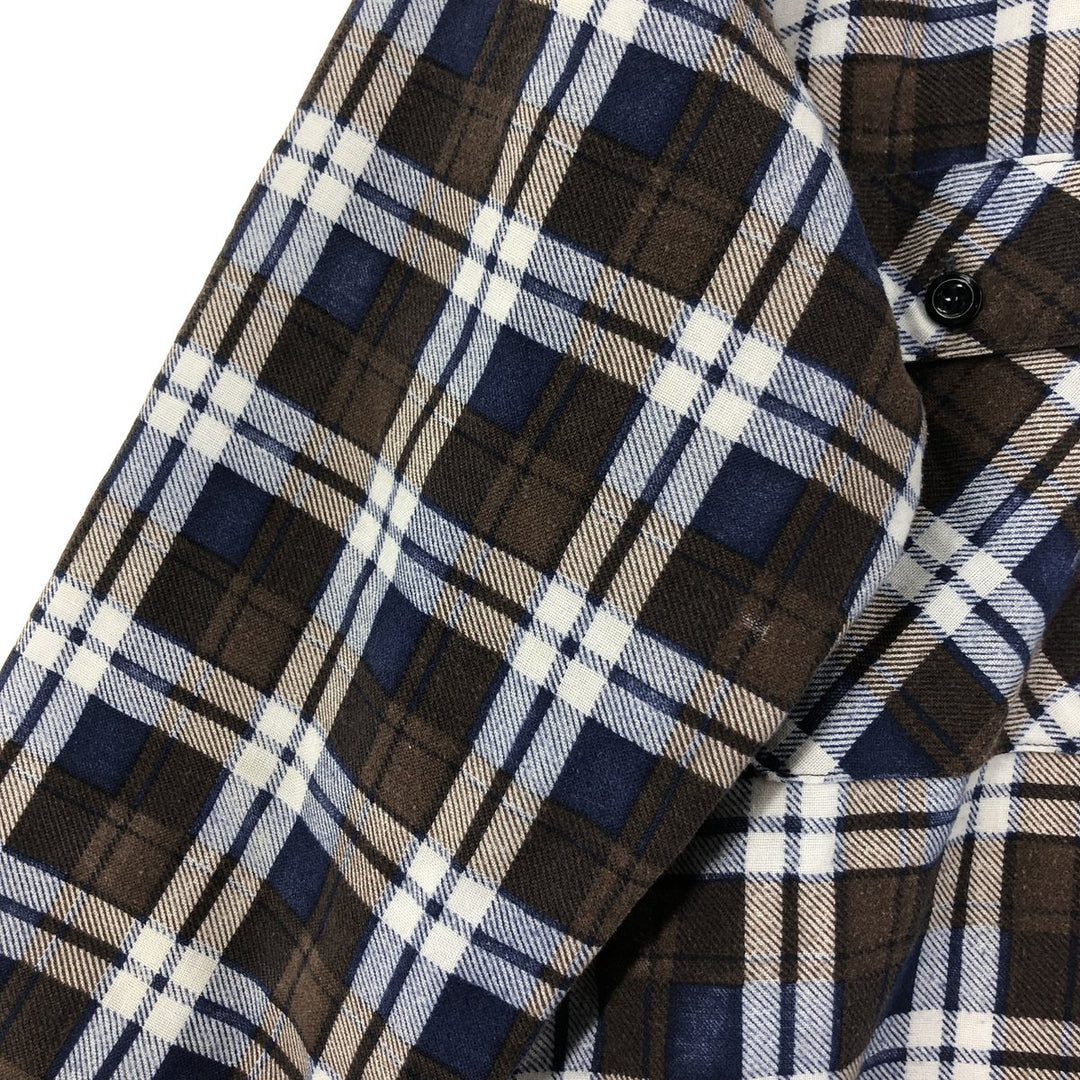 70'S Sears quilted long sleeve flannel check shirt, men's size M, vintage / eaa398101