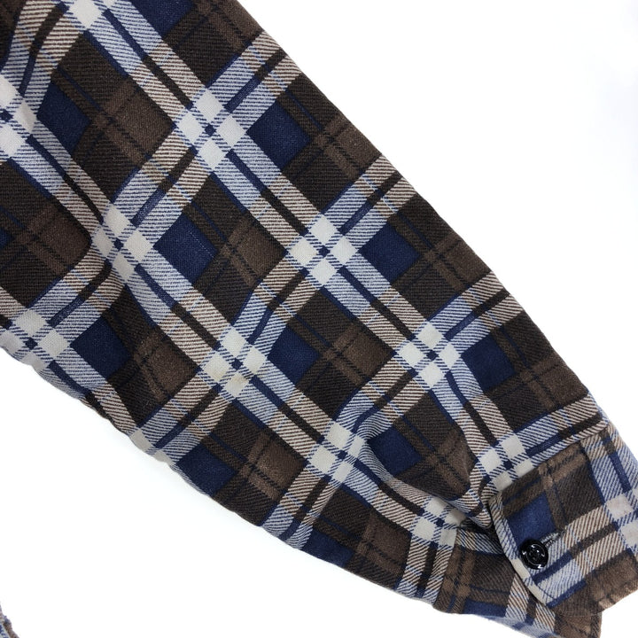 70'S Sears quilted long sleeve flannel check shirt, men's size M, vintage / eaa398101