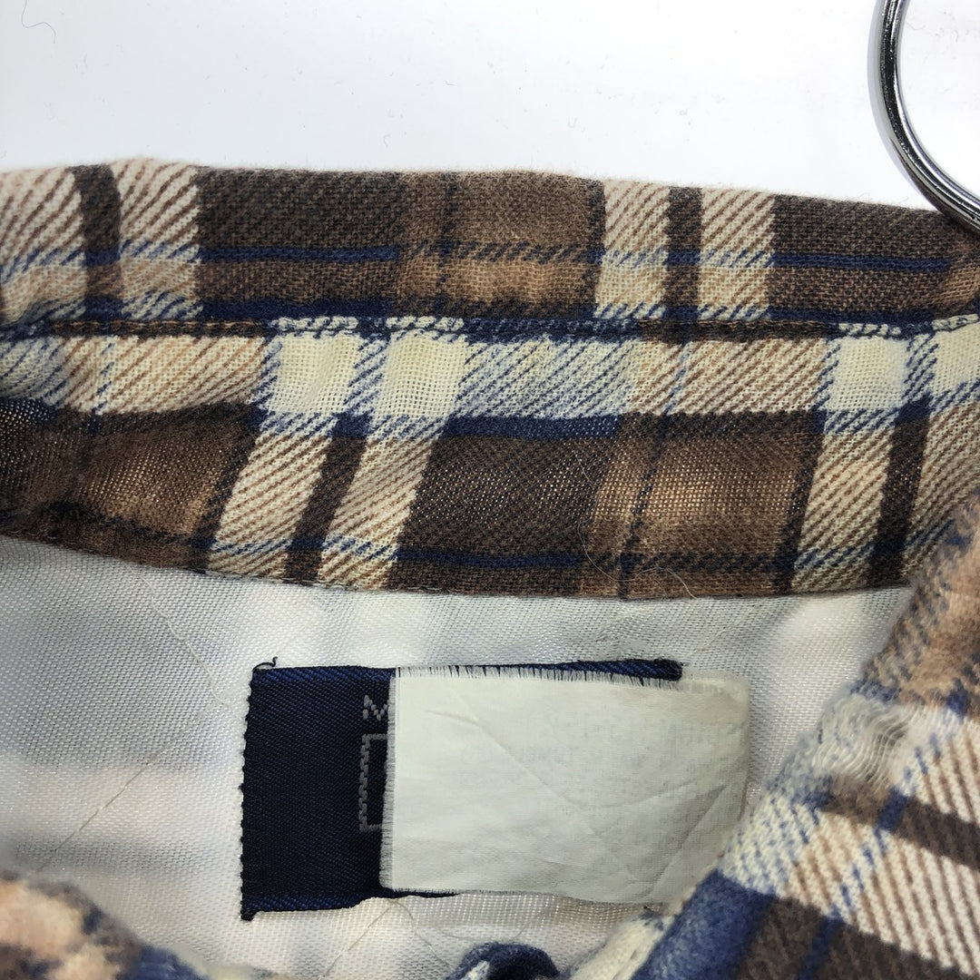 70'S Sears quilted long sleeve flannel check shirt, men's size M, vintage / eaa398101